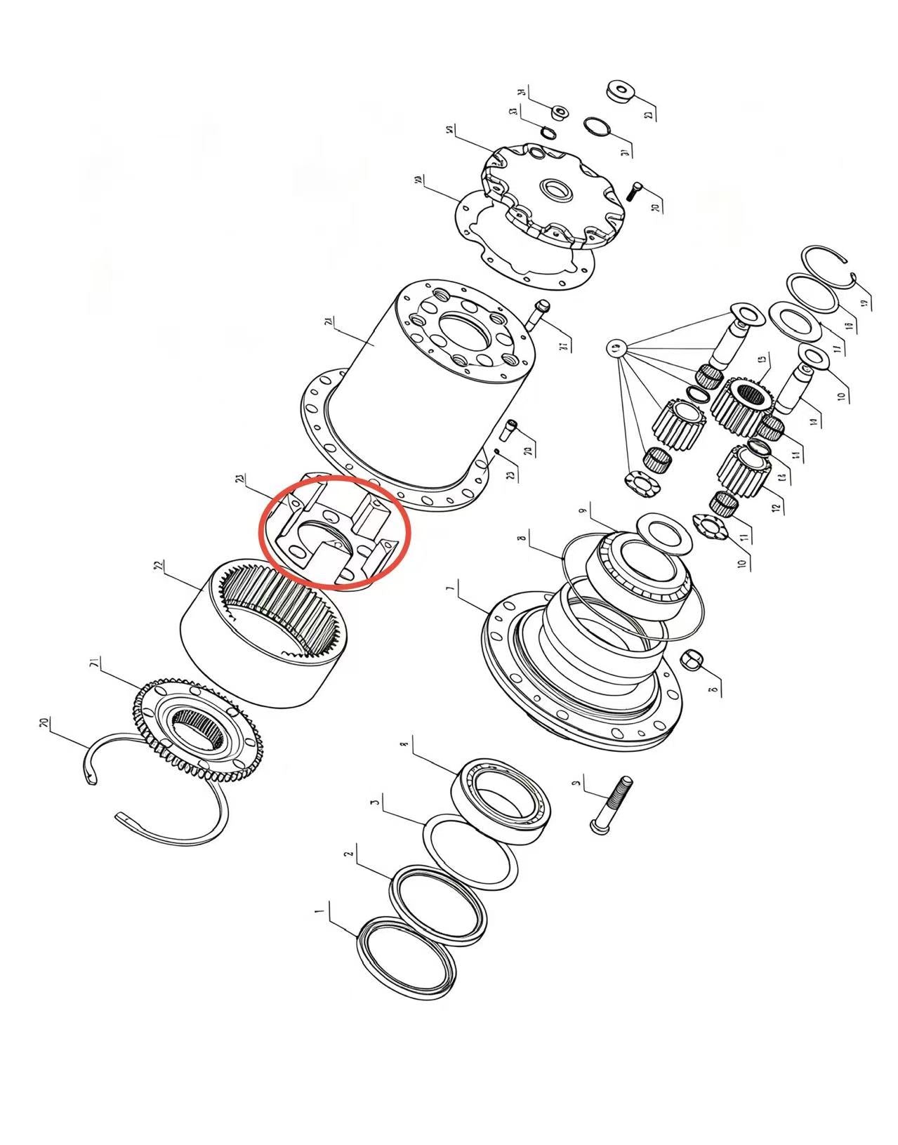 A2305011 ZOOMLION BRAND SPECIAL CHASSIS FOR TRUCK CRANE-WHEEL‑WHEEL‑SIDE REDUCER ASSEMBLY-PLANETARY CARRIER