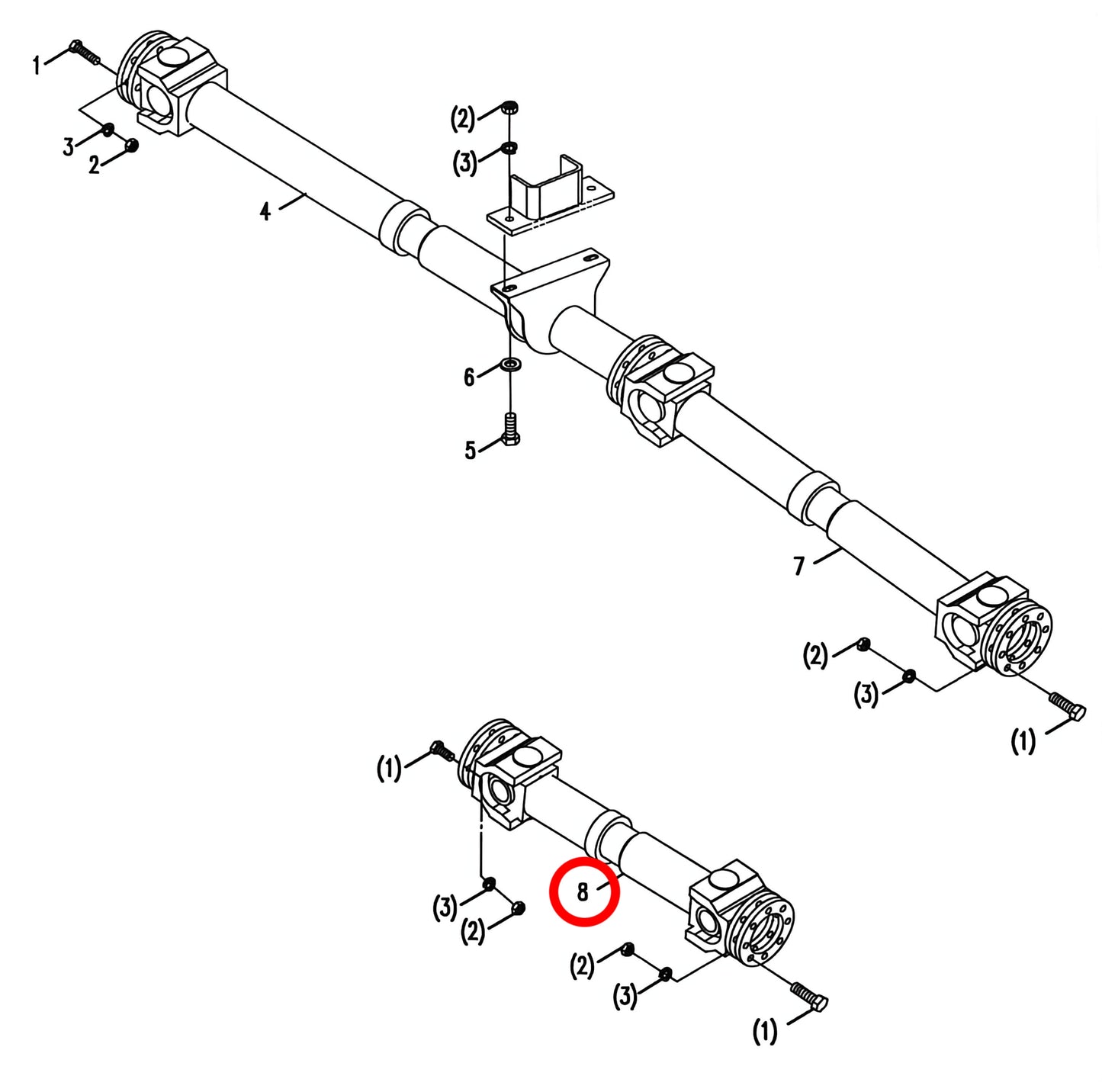 00671442200600000 HIGH QUALITY MIDDLE AND REAR AXLE DRIVESHAFT ASSEMBLY