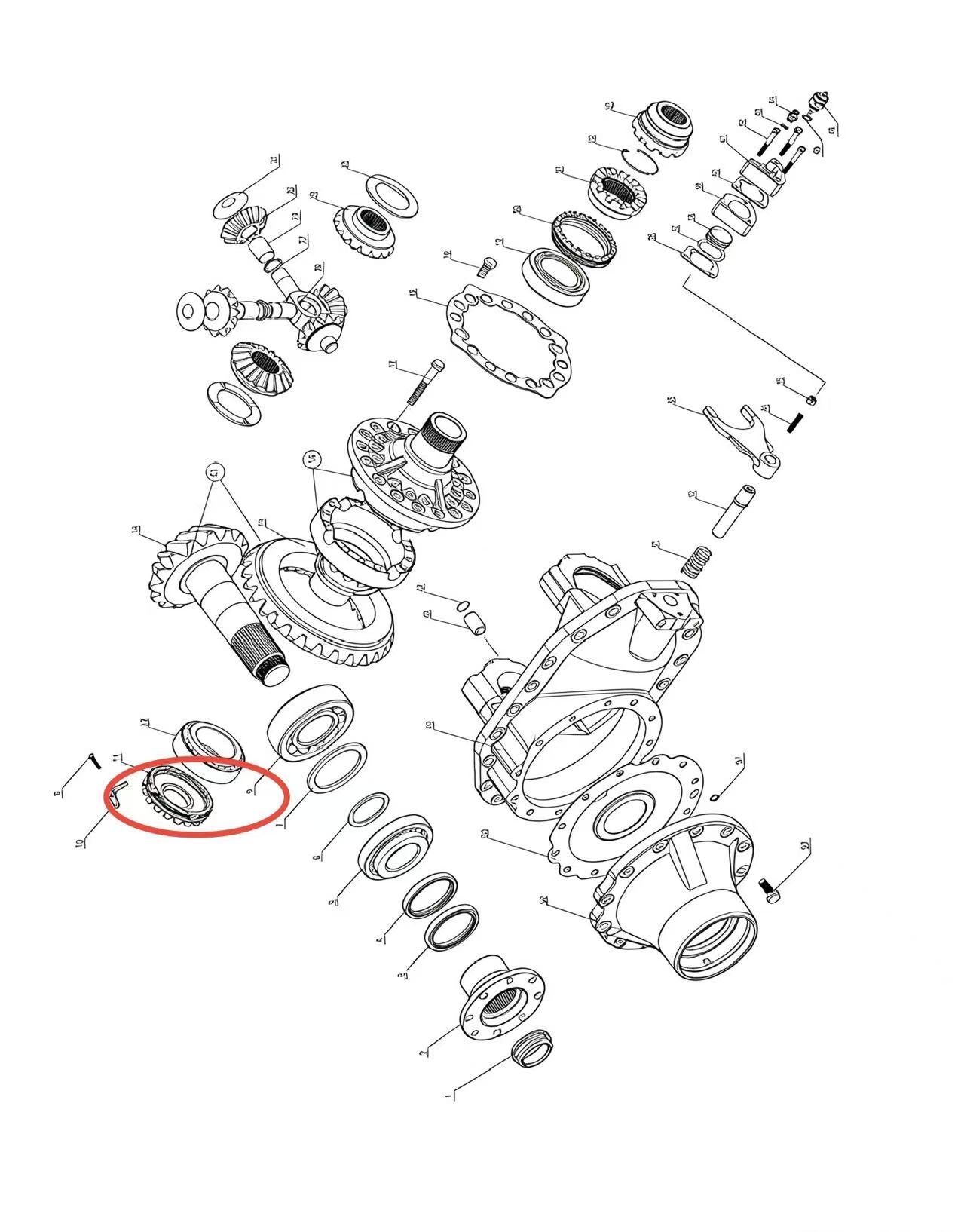 A2302070 ZOOMLION BRAND SPECIAL CHASSIS FOR TRUCK CRANE-LEFT SCREW COLLAR