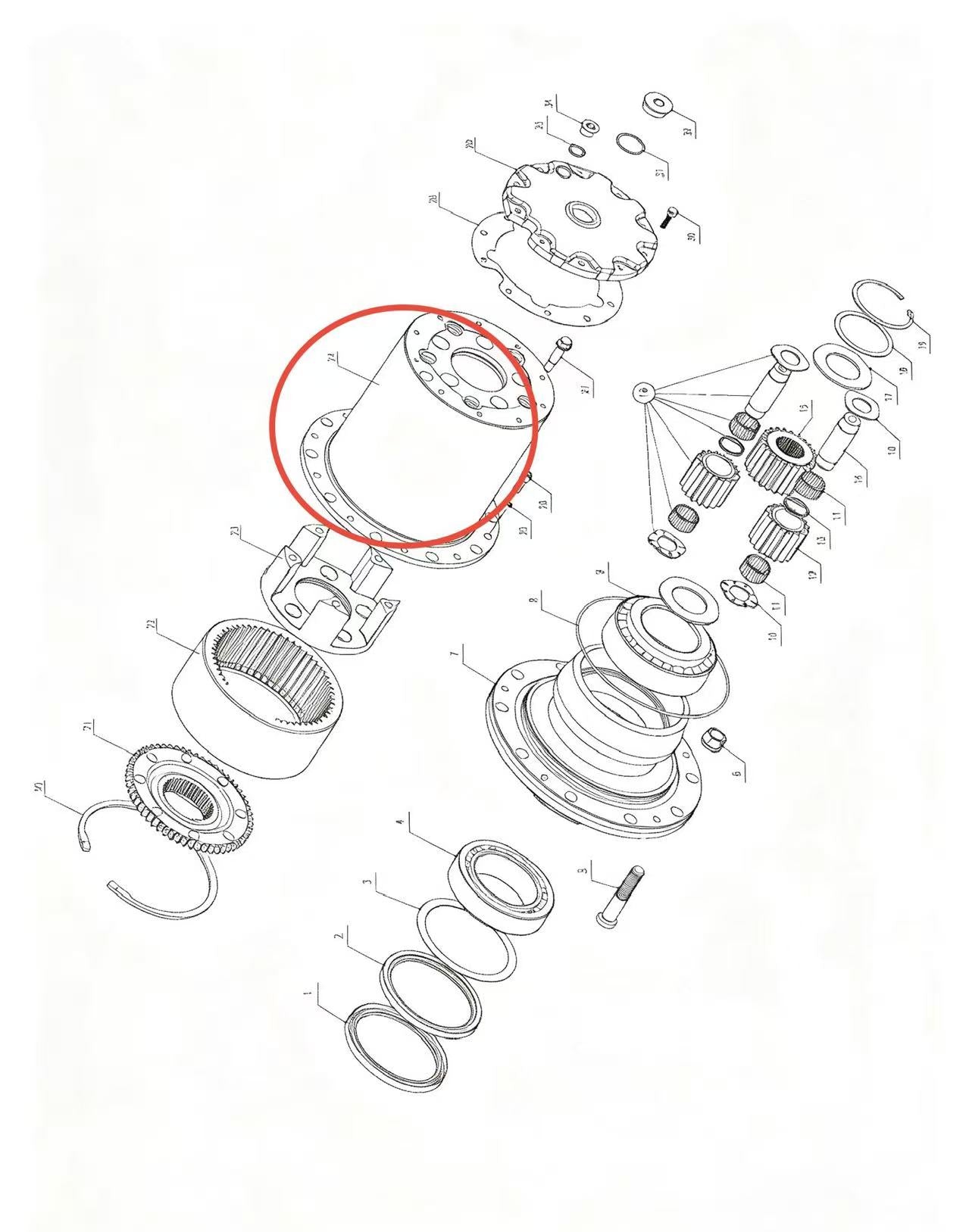 A2406013 ZOOMLION BRAND SPECIAL CHASSIS FOR TRUCK CRANE-WHEEL SIDE REDUCER ASSEMBLY-PLANETARY GEAR FRAME