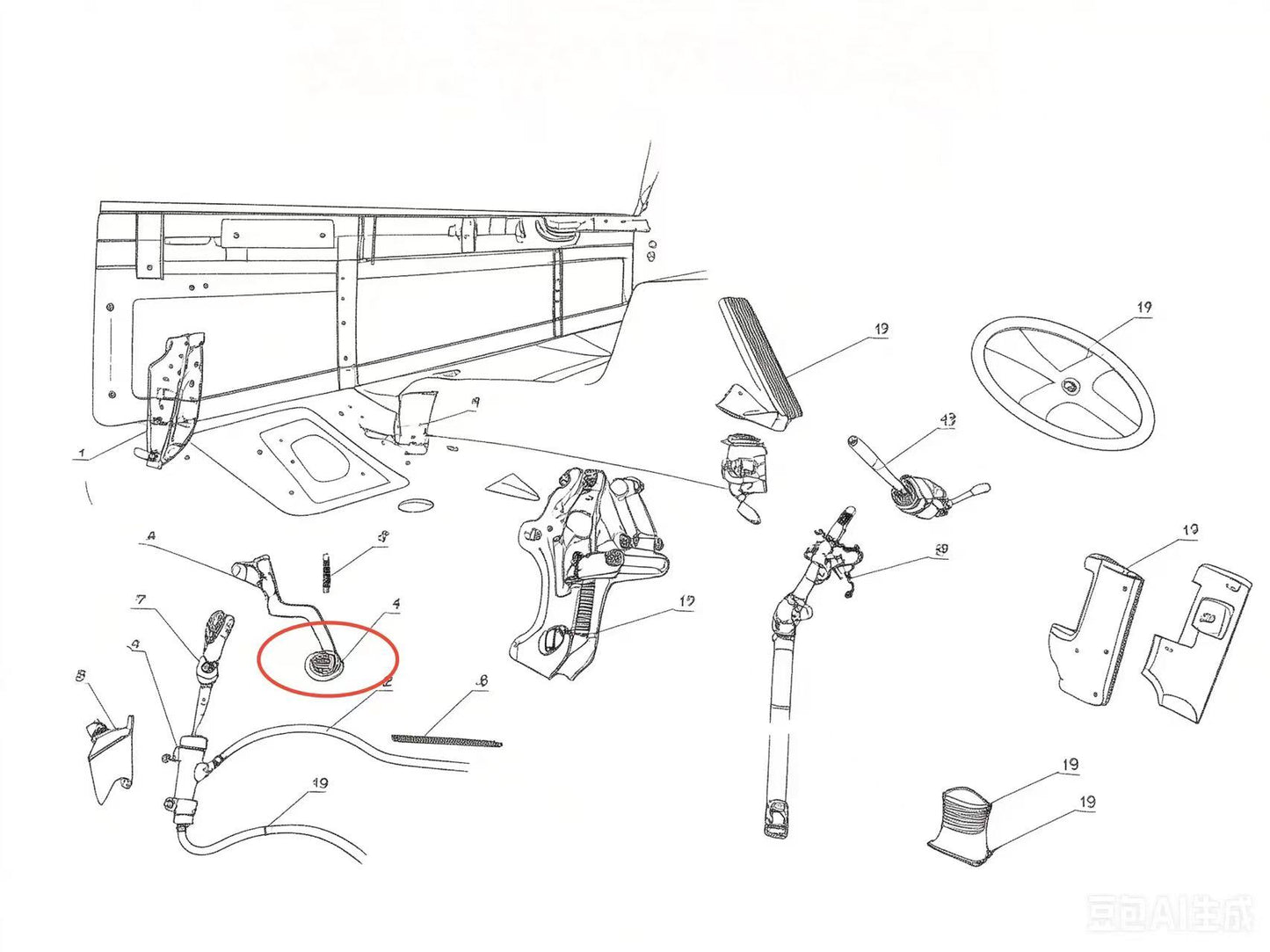 PQP ZOOMLION BRAND SPECIAL CHASSIS FOR TRUCK CRANE-RUBBER SLEEVE OF FOOT PEDAL