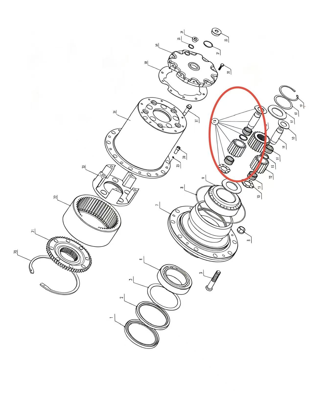 A2305010-1 ZOOMLION BRAND SPECIAL CHASSIS FOR TRUCK CRANE-WHEEL‑SIDE REDUCER ASSEMBLY-PLANETARY GEAR ASSEMBLY