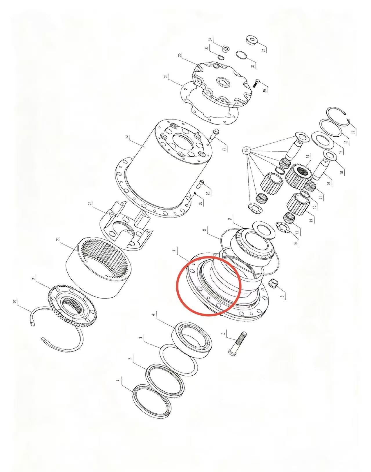 A2406031 ZOOMLION BRAND SPECIAL CHASSIS FOR TRUCK CRANE-WHEEL SIDE REDUCER ASSEMBLY-HUB