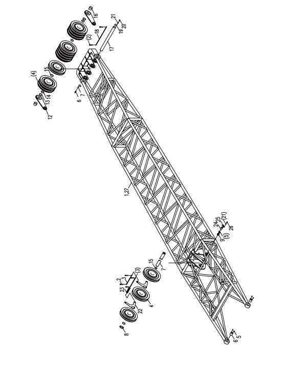 D00663608000000000Z ZOOMLION QUY500W CRAWLER CRANE -BOOM SYSTEM-TOWER FLY JIB FRONT STRUT