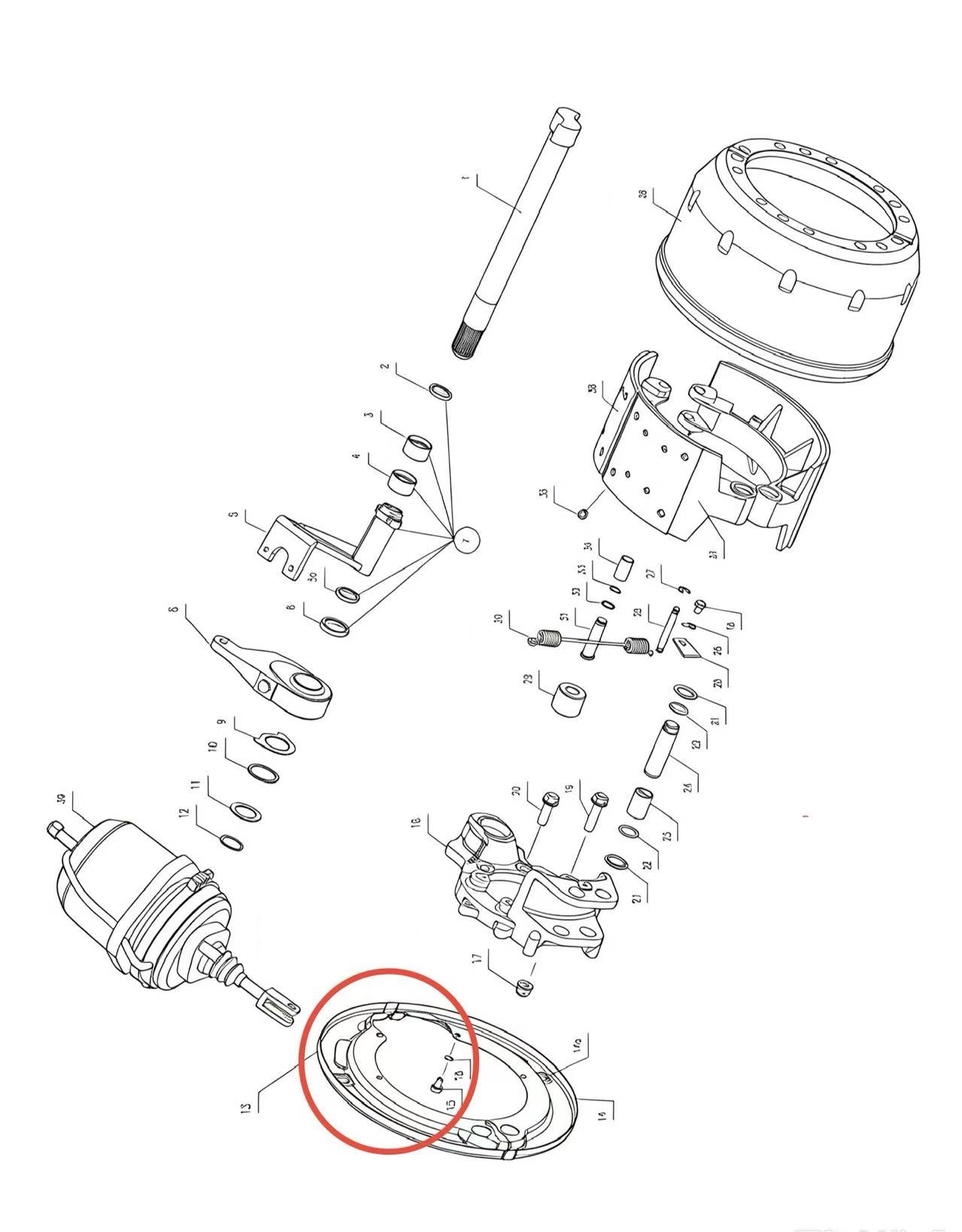 3502015 ZOOMLION BRAND SPECIAL CHASSIS FOR TRUCK CRANE-BRAKE ASSEMBLY-BRAKE BRACKET
