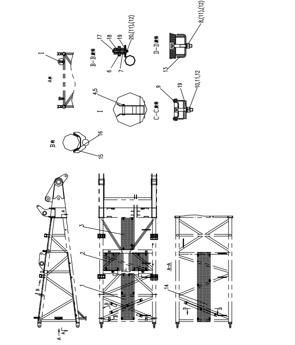 D00662008101200000Z ZOOMLION QUY500W CRAWLER CRANE -BOOM SYSTEM-TOP SECTION ARM ACCESSORIES INSTALLATION