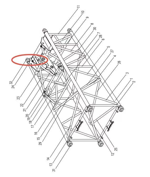 1992000002 ZOOMLION 500 TON CRAWLER CRANE | QUY500W WIND POWER CRAWLER CRANE-TOP BOOM SECTION WELDING‑SINGLE‑EAR CLEVIS