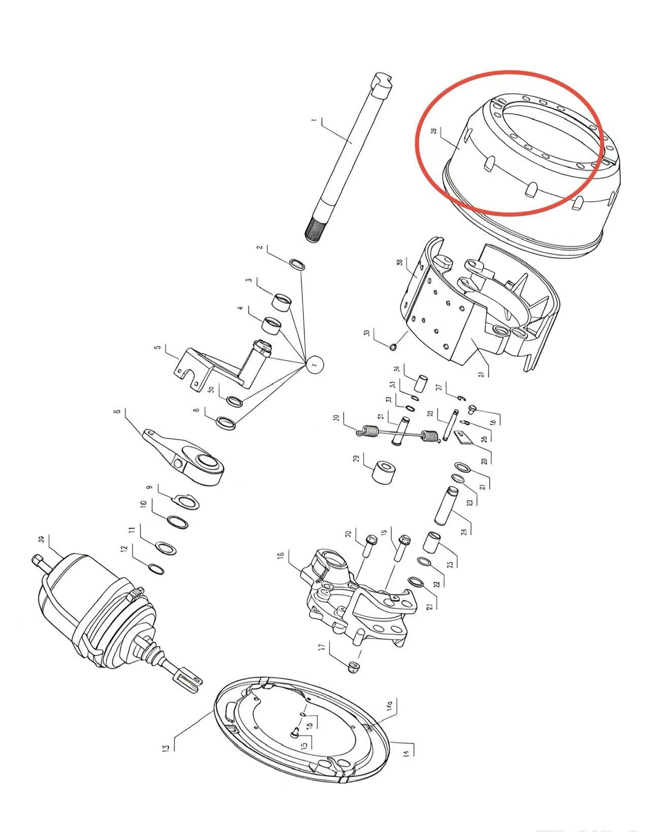 3502014C ZOOMLION BRAND SPECIAL CHASSIS FOR TRUCK CRANE-BRAKE ASSEMBLY-BRAKE DRUM