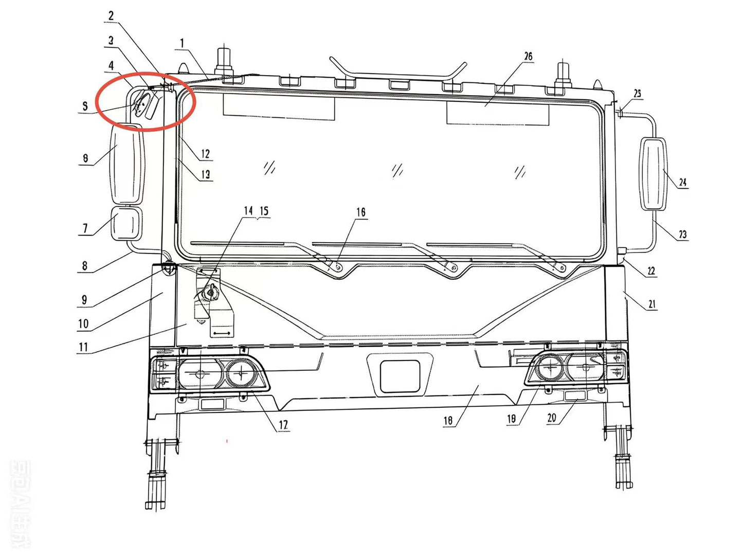 PW21A/82--02074 CLIP-REARVIEW MIRROR