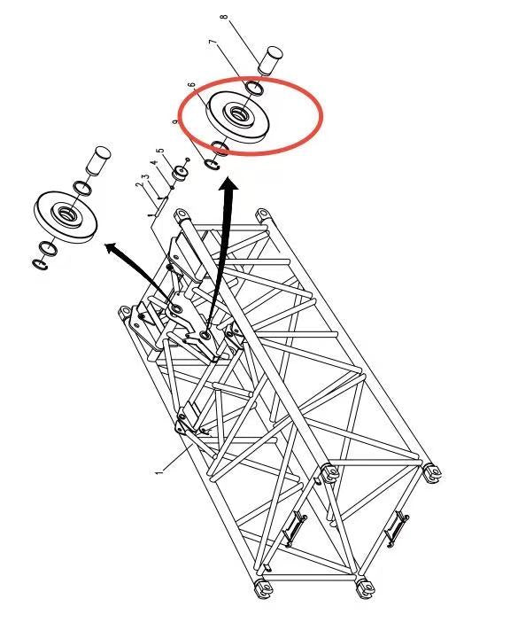 00663302100200004 ZOOMLION 500 TON CRAWLER CRANE | QUY500W WIND POWER CRAWLER CRANE-BASE BOOM SECTION-SHEAVE ASSEMBLY