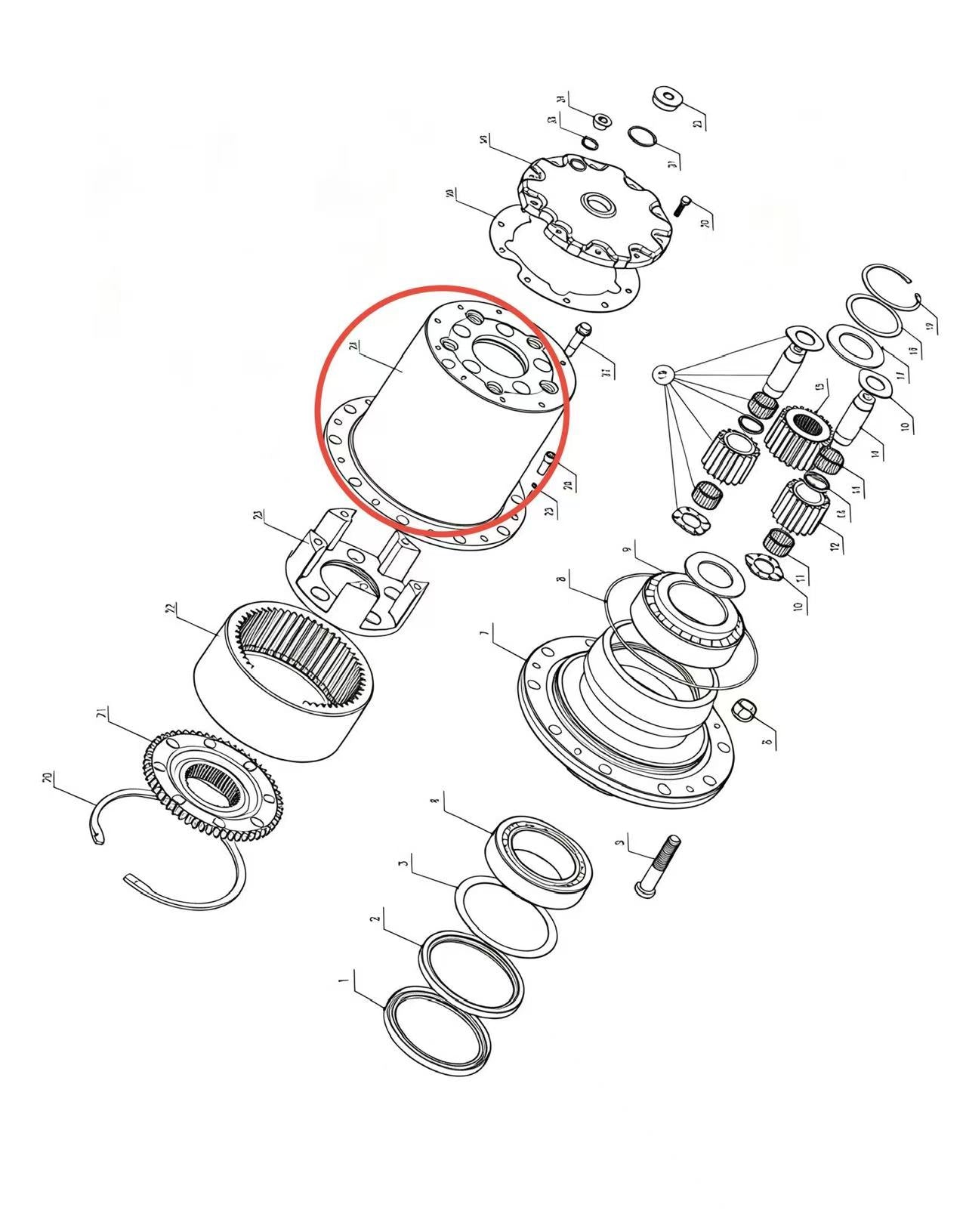 A2406013 ZOOMLION BRAND SPECIAL CHASSIS FOR TRUCK CRANE-WHEEL‑SIDE REDUCER ASSEMBLY-PLANETARY GEAR FRAME