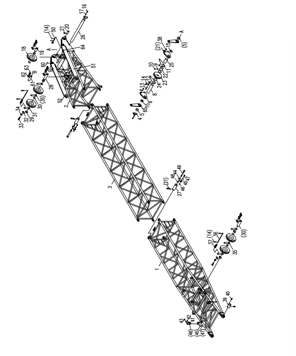 D00662008100000000Z ZOOMLION QUY500W CRAWLER CRANE -BOOM SYSTEM-SUPERLIFT MAST