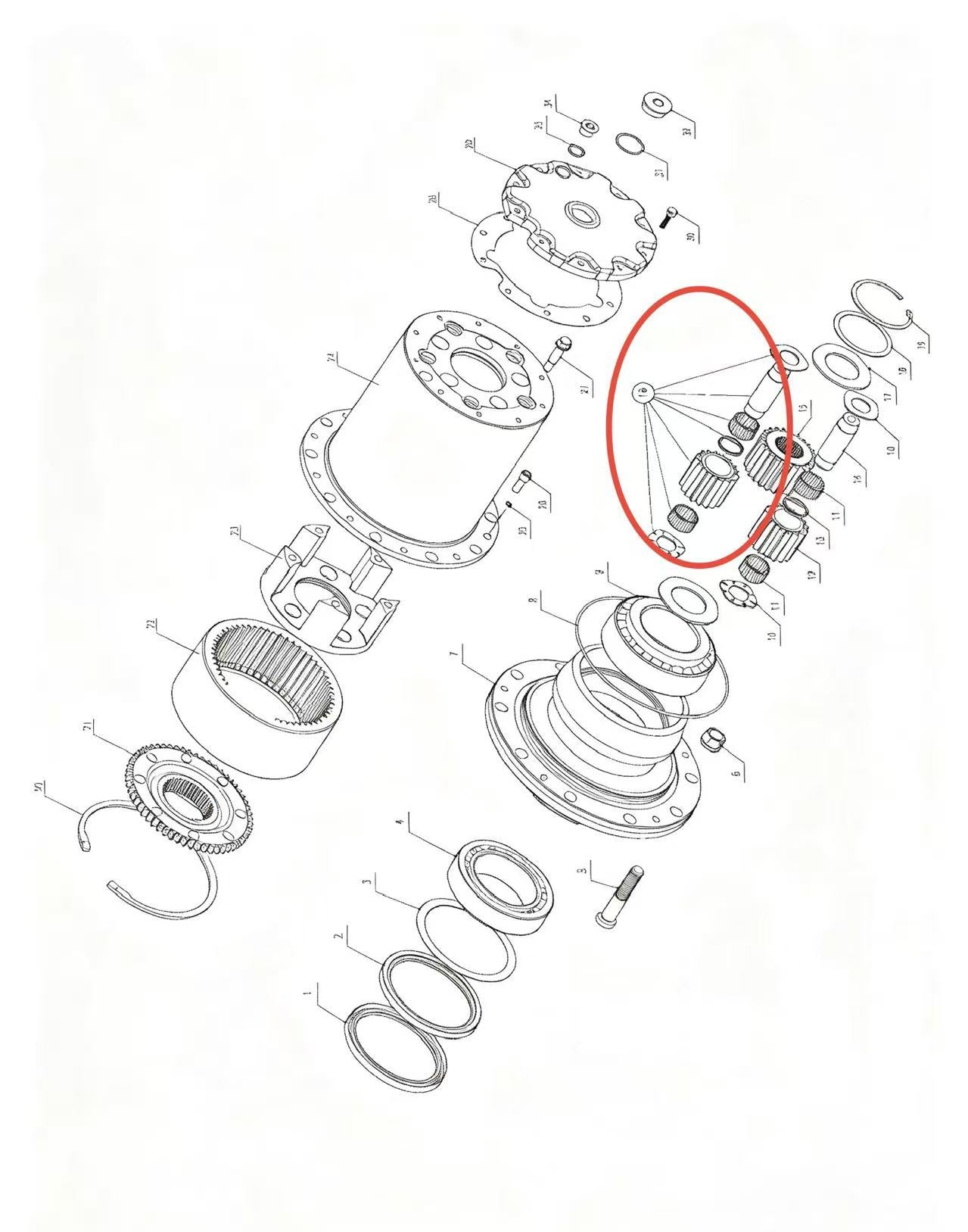 A2305010-1 ZOOMLION BRAND SPECIAL CHASSIS FOR TRUCK CRANE-WHEEL SIDE REDUCER ASSEMBLY-PLANETARY GEAR ASSEMBLY