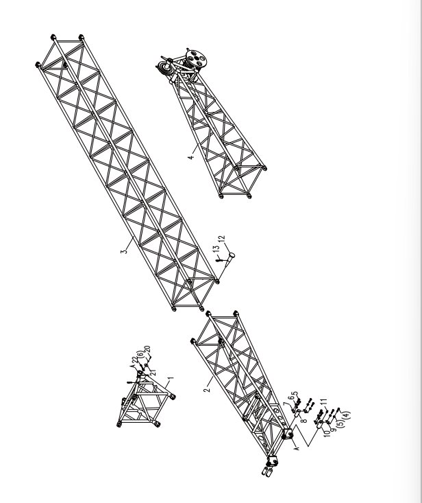 D00662000200000000Z ZOOMLION QUY500W CRAWLER CRANE -BOOM SYSTEM-FIXED AUXILIARY BOOM