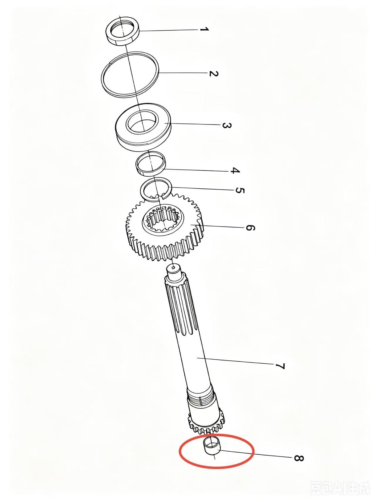 16566 ZOOMLION BRAND SPECIAL CHASSIS FOR TRUCK CRANE-GUIDE SLEEVE OF THE 2D SHAFT