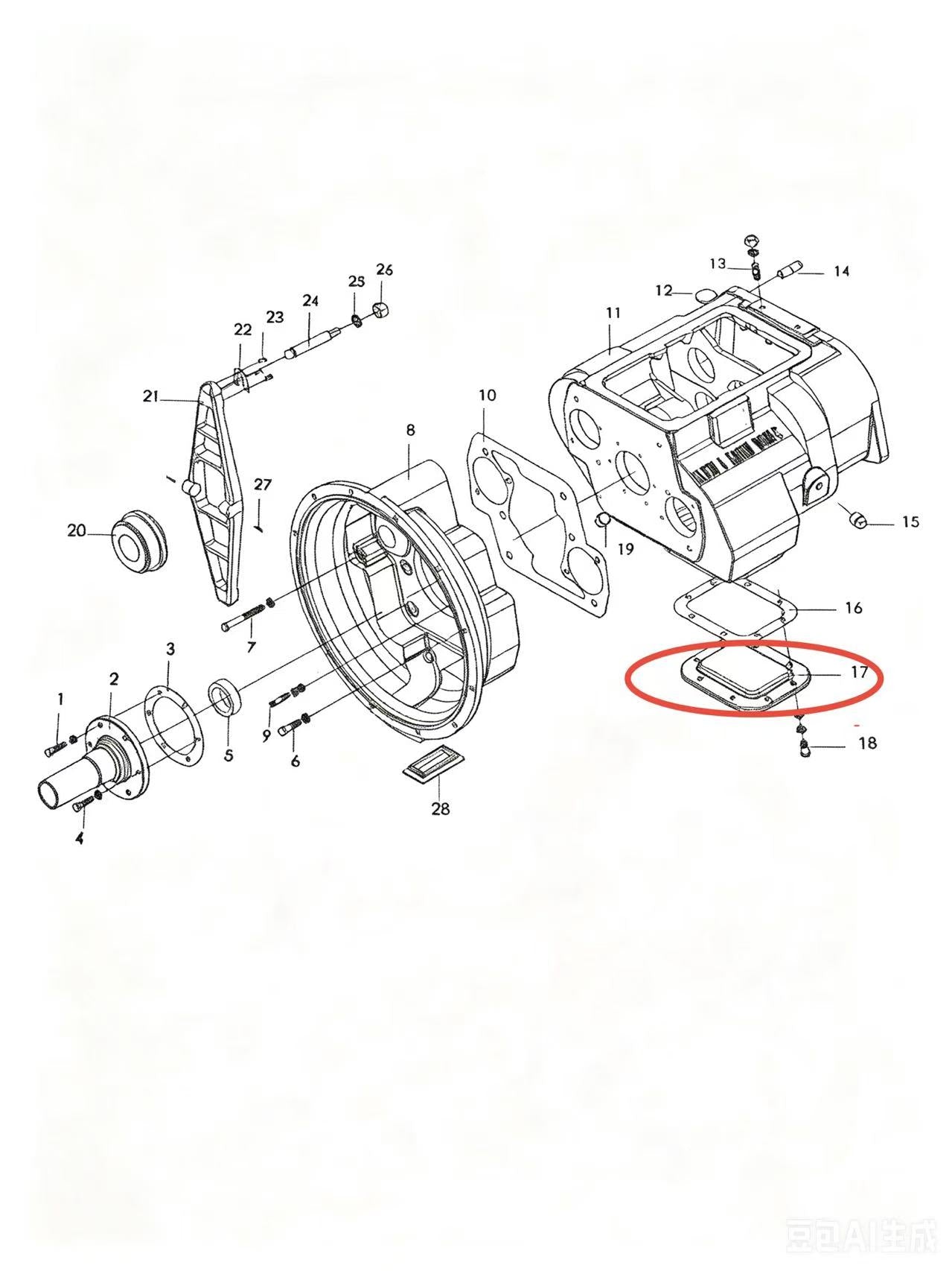 16596 ZOOMLION BRAND SPECIAL CHASSIS FOR TRUCK CRANE-LOWER POWER TAKE-OFF HOLE COVER