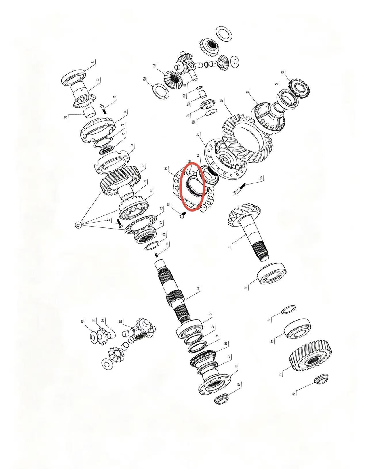A2302083 ZOOMLION BRAND SPECIAL CHASSIS FOR TRUCK CRANE-MIDDLE AXLE MAIN REDUCER ASSEMBLY-RIGHT SCREW COLLAR ASSEMBLY
