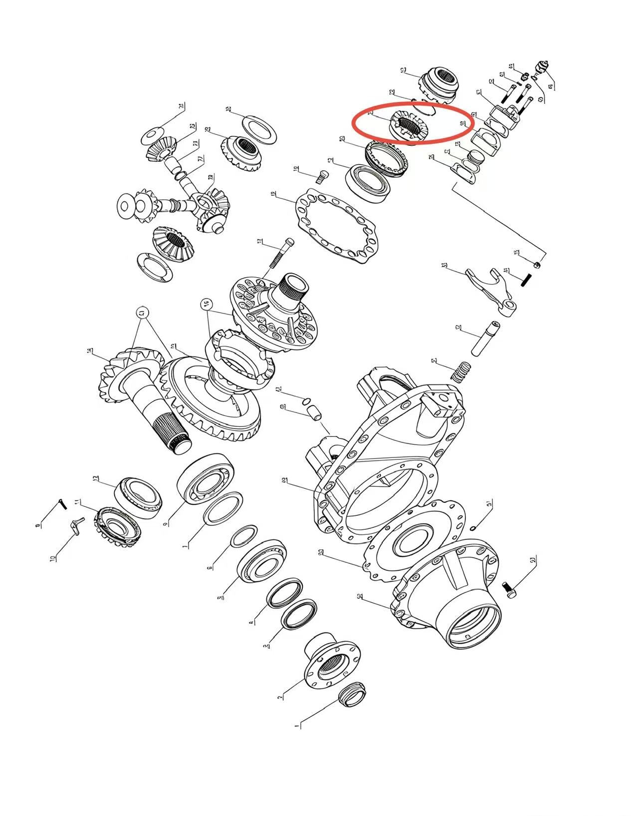 A2302081 ZOOMLION BRAND SPECIAL CHASSIS FOR TRUCK CRANE-DIFFERENTIAL LOCK CLUTCH