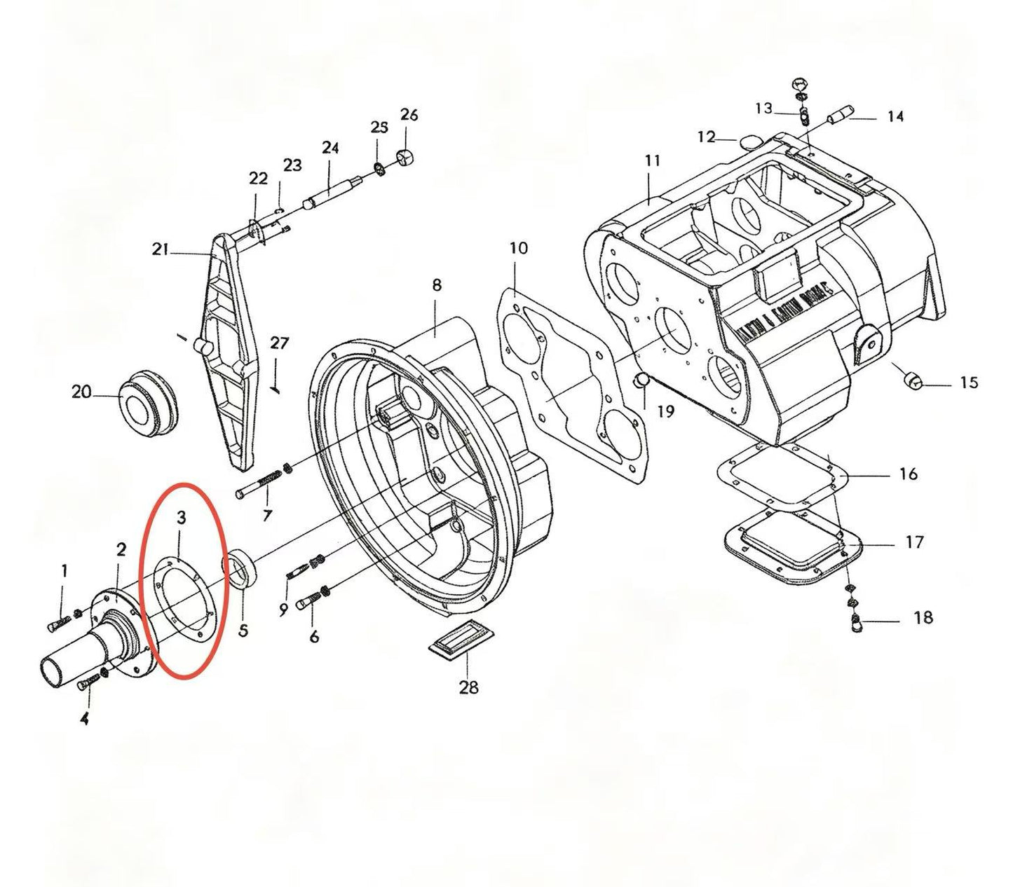 14311 ZOOMLION BRAND SPECIAL CHASSIS FOR TRUCK CRANE-THE 1ST SHAFT BEARING COVER GASKET