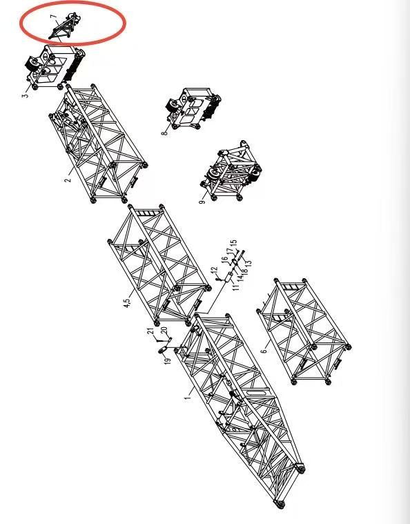 00663600101400000 ZOOMLION 500 TON CRAWLER CRANE | QUY500W WIND POWER CRAWLER CRANE-BOOM SYSTEM-GOOSE HEAD FRAME