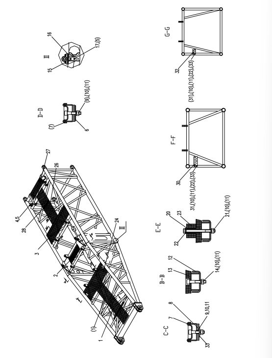 D00662000103800000Z ZOOMLION QUY500W CRAWLER CRANE -BOTTOM SECTION BOOM ACCESSORIES INSTALLATION