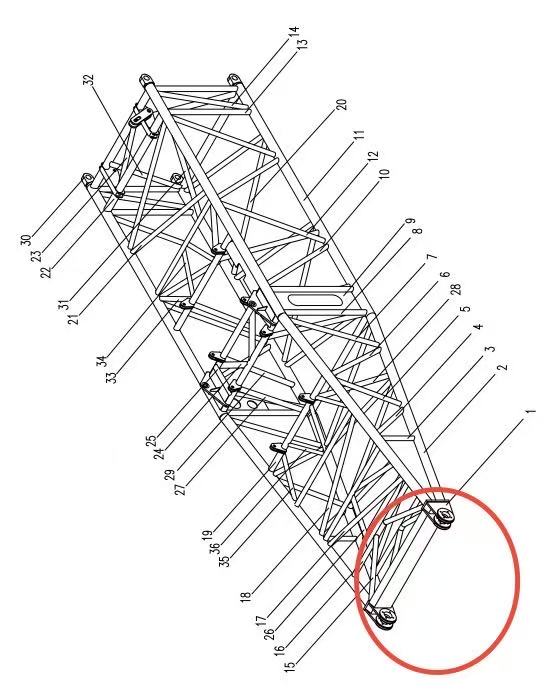00662000100210000 ZOOMLION 500 TON CRAWLER CRANE | QUY500W WIND POWER CRAWLER CRANE-BASE BOOM SECTION-TURRET