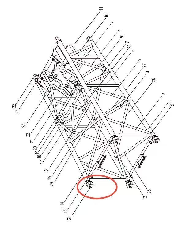 1992000008 ZOOMLION 500 TON CRAWLER CRANE | QUY500W WIND POWER CRAWLER CRANE-TOP BOOM SECTION WELDING‑EAR RUBBER BUSHING
