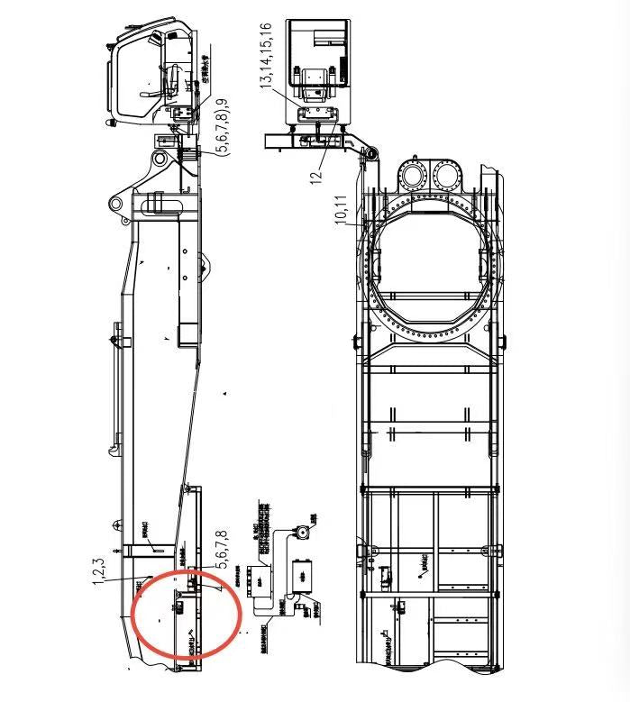 1009900052 ZOOMLION QUY500W CRAWLER CRANE -ROTATING PLATFORM SYSTEM-AIR CONDITIONING UNIT-FLUID HEATER