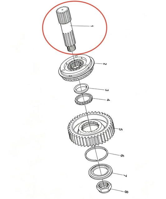 F99882 ZOOMLION BRAND SPECIAL CHASSIS FOR TRUCK CRANE-MAIN SHAFT OF AUXILIARY GEARBOX