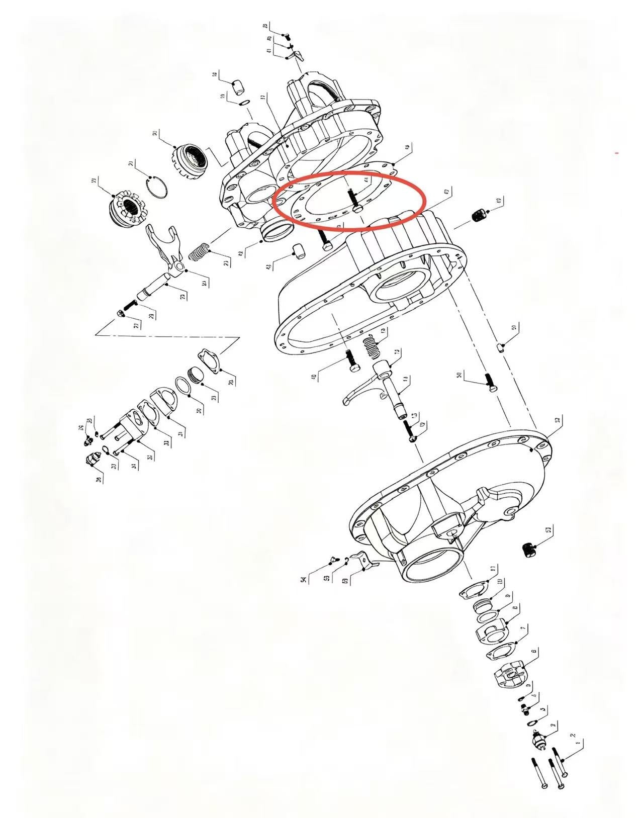 A2302105 ZOOMLION BRAND SPECIAL CHASSIS FOR TRUCK CRANE-MIDDLE AXLE MAIN REDUCER ASSEMBLY-SPACER WASHER