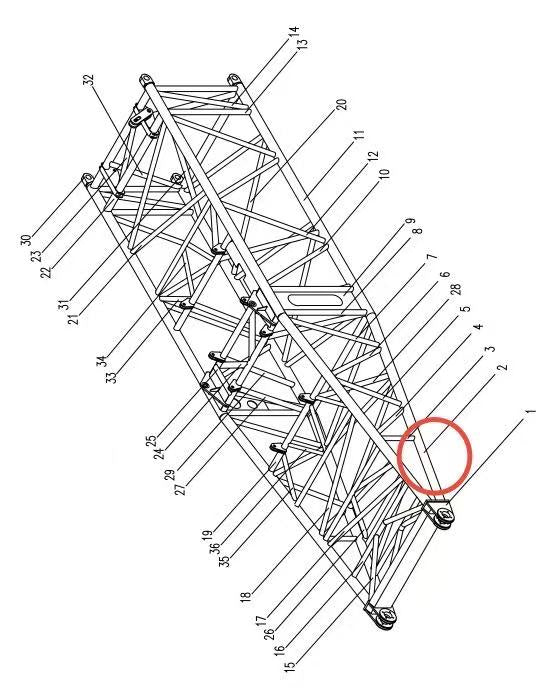 00662000100201020 ZOOMLION 500 TON CRAWLER CRANE | QUY500W WIND POWER CRAWLER CRANE-BASE BOOM SECTION-CHORD MEMBER
