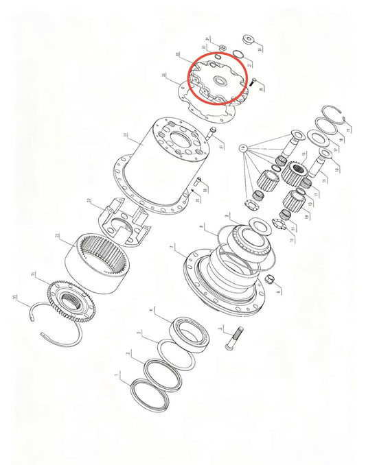 A2305021 ZOOMLION BRAND SPECIAL CHASSIS FOR TRUCK CRANE-WHEEL SIDE REDUCER ASSEMBLY-COVER