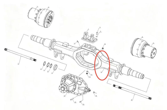2401PY3 ZOOMLION BRAND SPECIAL CHASSIS FOR TRUCK CRANE-REAR AXLE HOUSING