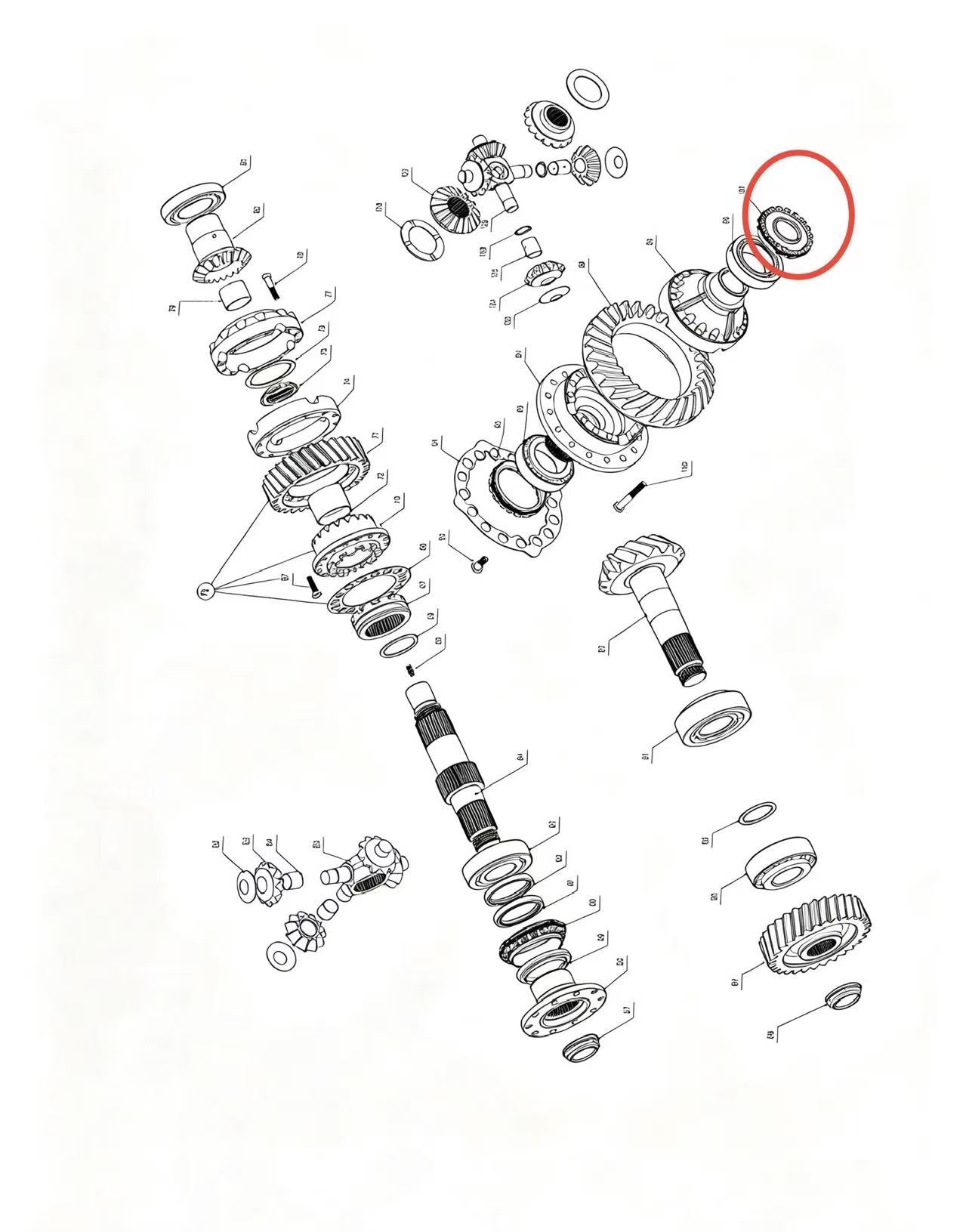 A2302070 ZOOMLION BRAND SPECIAL CHASSIS FOR TRUCK CRANE-MIDDLE AXLE MAIN REDUCER ASSEMBLY-LEFT SCREW COLLAR