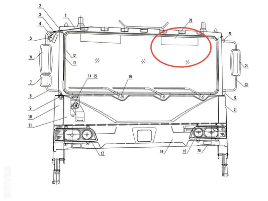 JZL2/53-04060 LEFT SUN VISOR