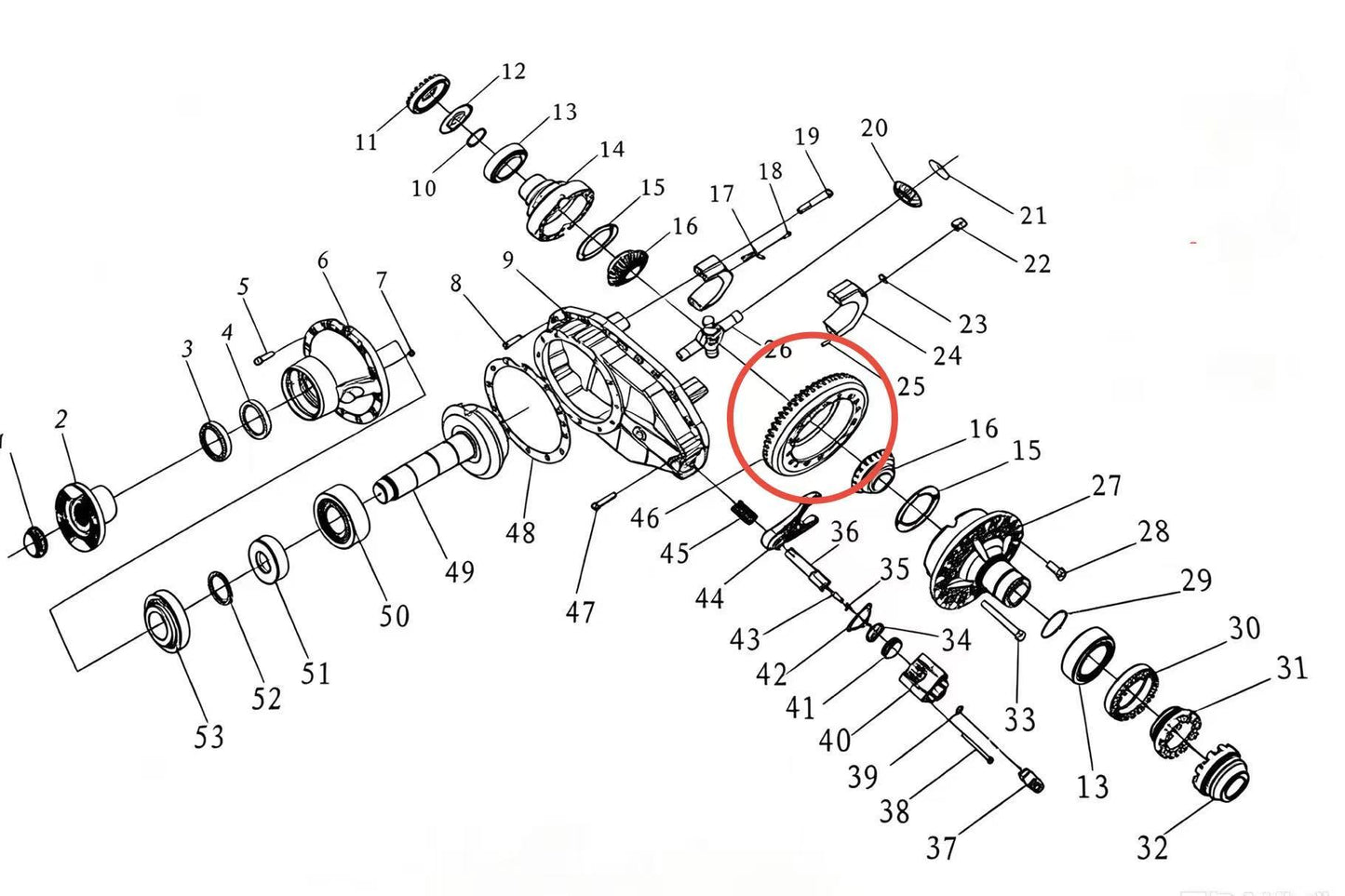 81.35120.0363 ZOOMLION BRAND SPECIAL CHASSIS FOR TRUCK CRANE-PASSIVE BEVEL GEAR