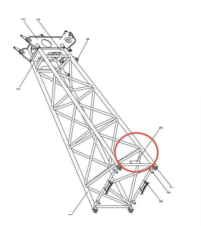 00662006600401020 ZOOMLION  QUY500W CRAWLER CRANE -BOOM SYSTEM‑TOP SECTION OF TOWER BOOM-WEIGHT PLATE FOR TOP SECTION OF TOWER BOOM