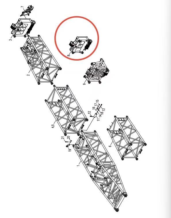 00663600101400000 ZOOMLION 500 TON CRAWLER CRANE | QUY500W WIND POWER CRAWLER CRANE-BOOM SYSTEM-300 TON BOOM HEAD