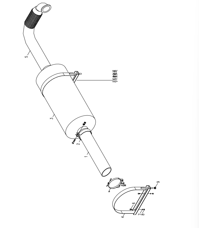 D00662001200000000Z ZOOMLION QUY500W CRAWLER CRANE -POWER SYSTEM-EXHAUST SYSTEM