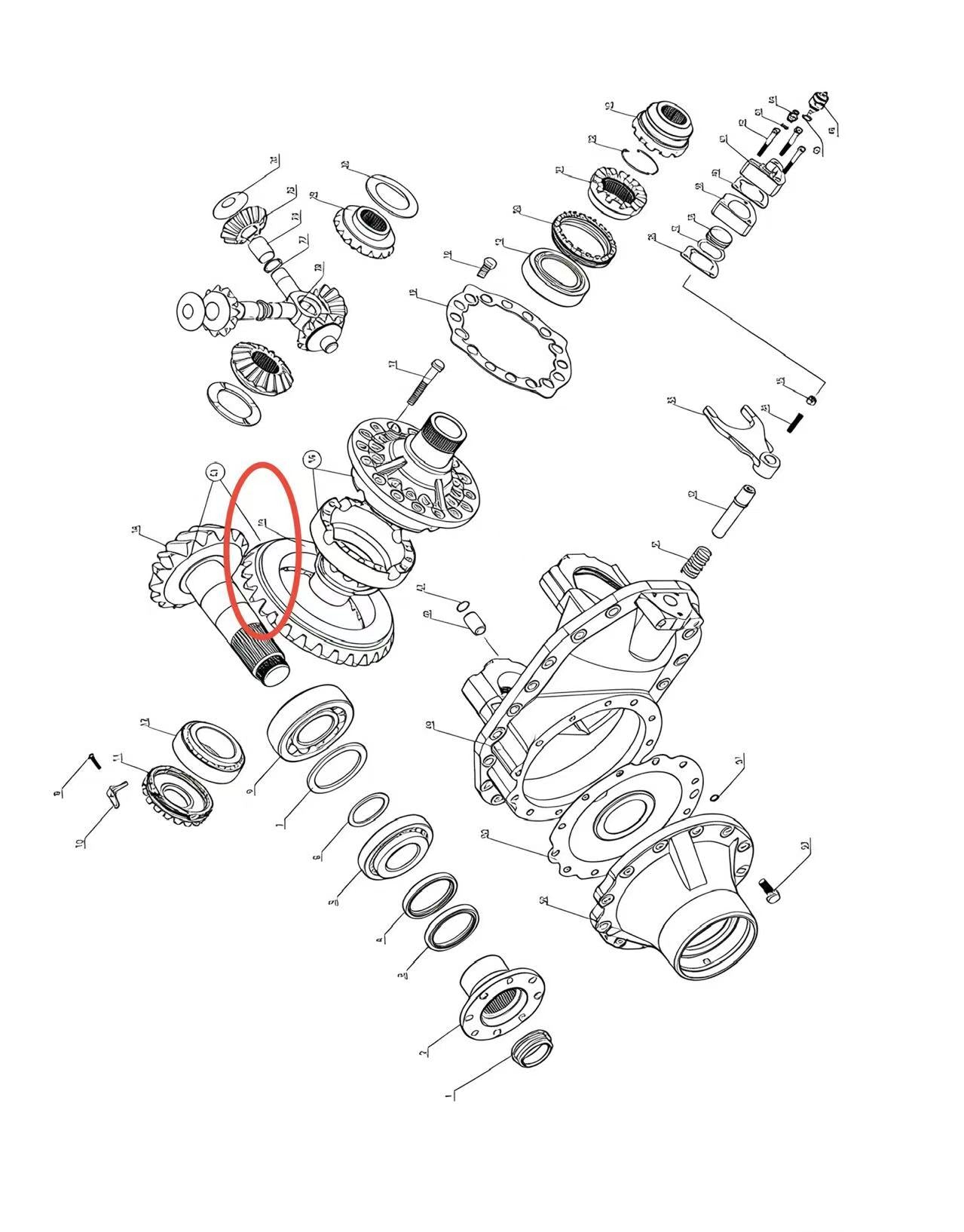 A2302089XB ZOOMLION BRAND SPECIAL CHASSIS FOR TRUCK CRANE-MAIN DRIVE GEAR