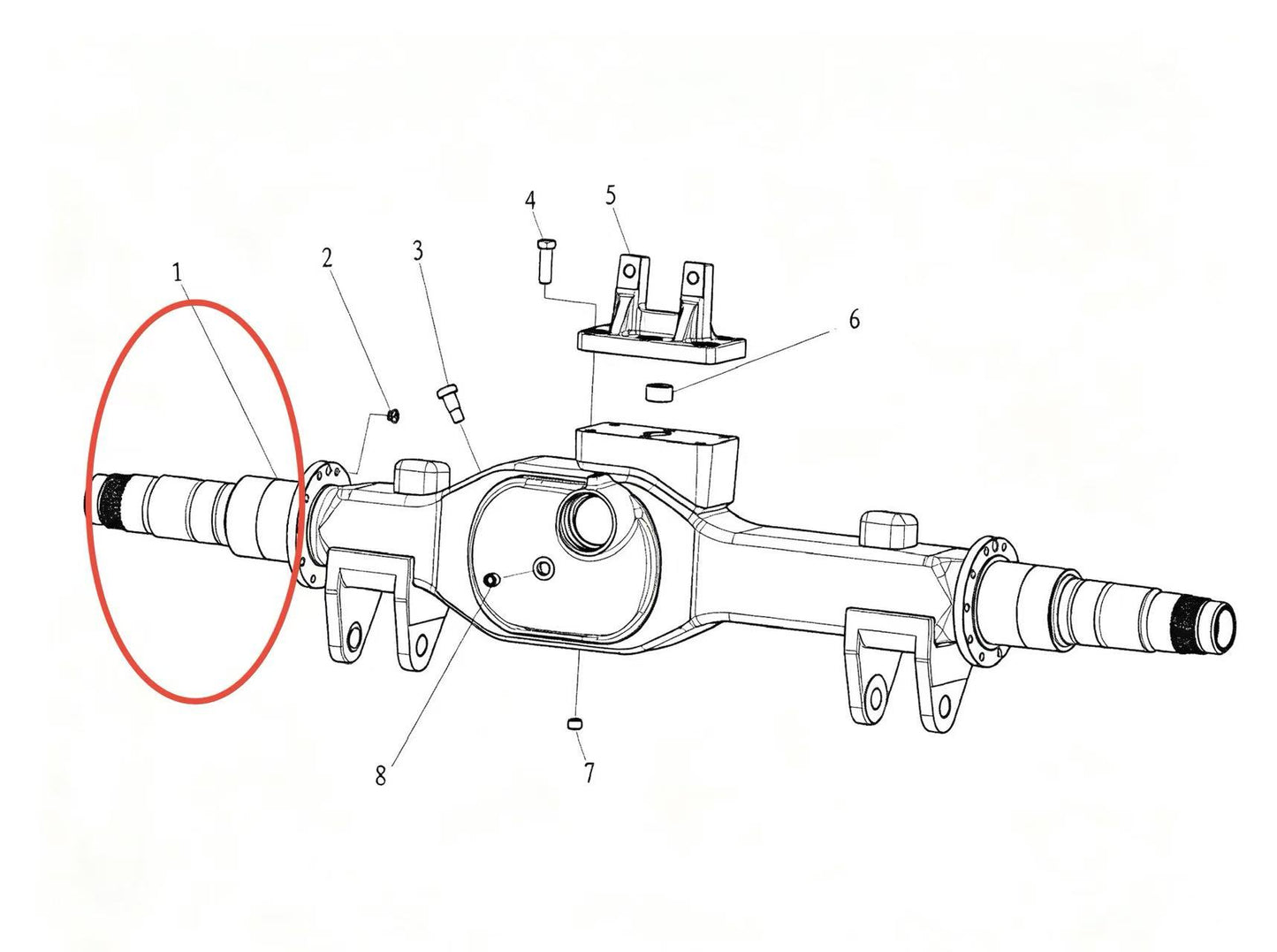 DZ9114335100 ZOOMLION BRAND SPECIAL CHASSIS FOR TRUCK CRANE-MIDDLE AXLE CASE ASSEMBLY
