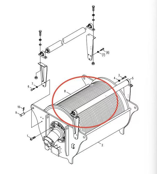 1030200471 ZOOMLION QUY500W CRAWLER CRANE -LUFFING MECHANISM-MAIN WINCH REDUCER + MOTOR + SENSOR
