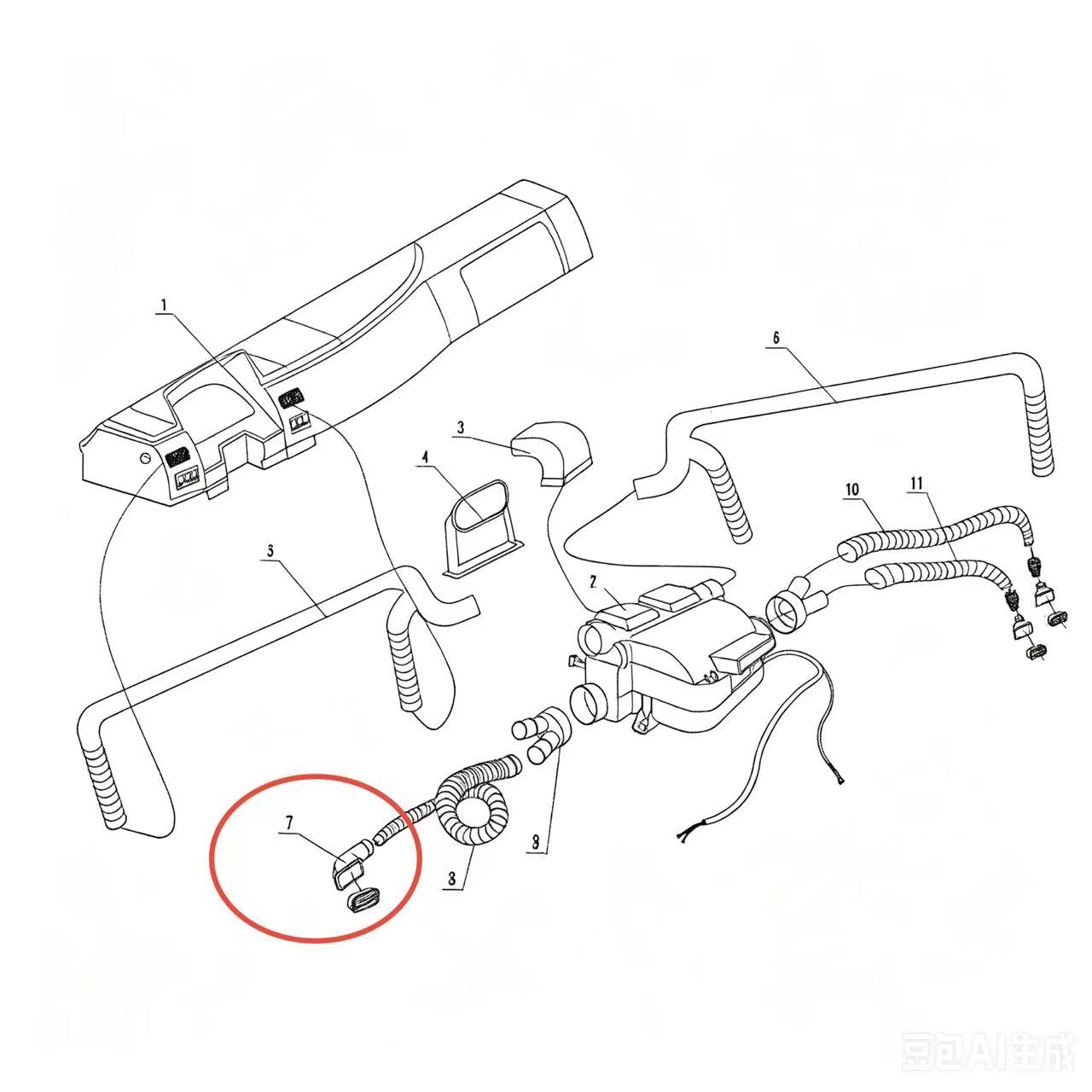 PW21/53-10231 ZOOMLION BRAND SPECIAL CHASSIS FOR TRUCK CRANE-AIR PORT ASSY. FOR BLOWING FOOT