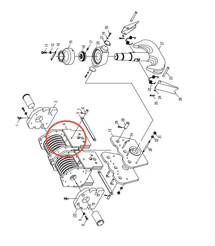 00663604100200000 ZOOMLION QUY500W CRAWLER CRANE -LIFTING MECHANISM-SHEAVE BRACKET ASSEMBLY