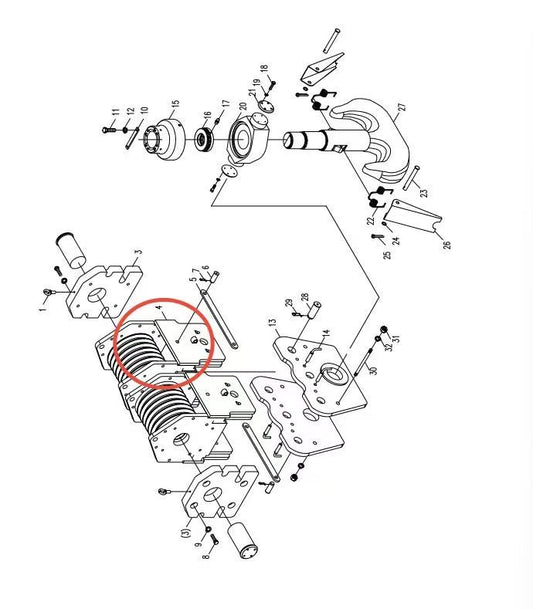 00663604100200000 ZOOMLION QUY500W CRAWLER CRANE -LIFTING MECHANISM-SHEAVE BRACKET ASSEMBLY
