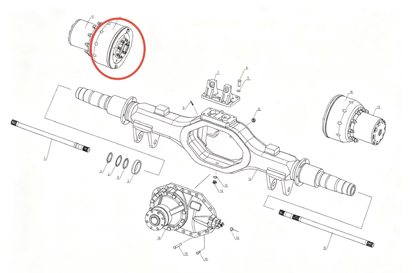 3502Y1A ZOOMLION BRAND SPECIAL CHASSIS FOR TRUCK CRANE-BRAKE AND BRAKE DRUM ASSEMBLY