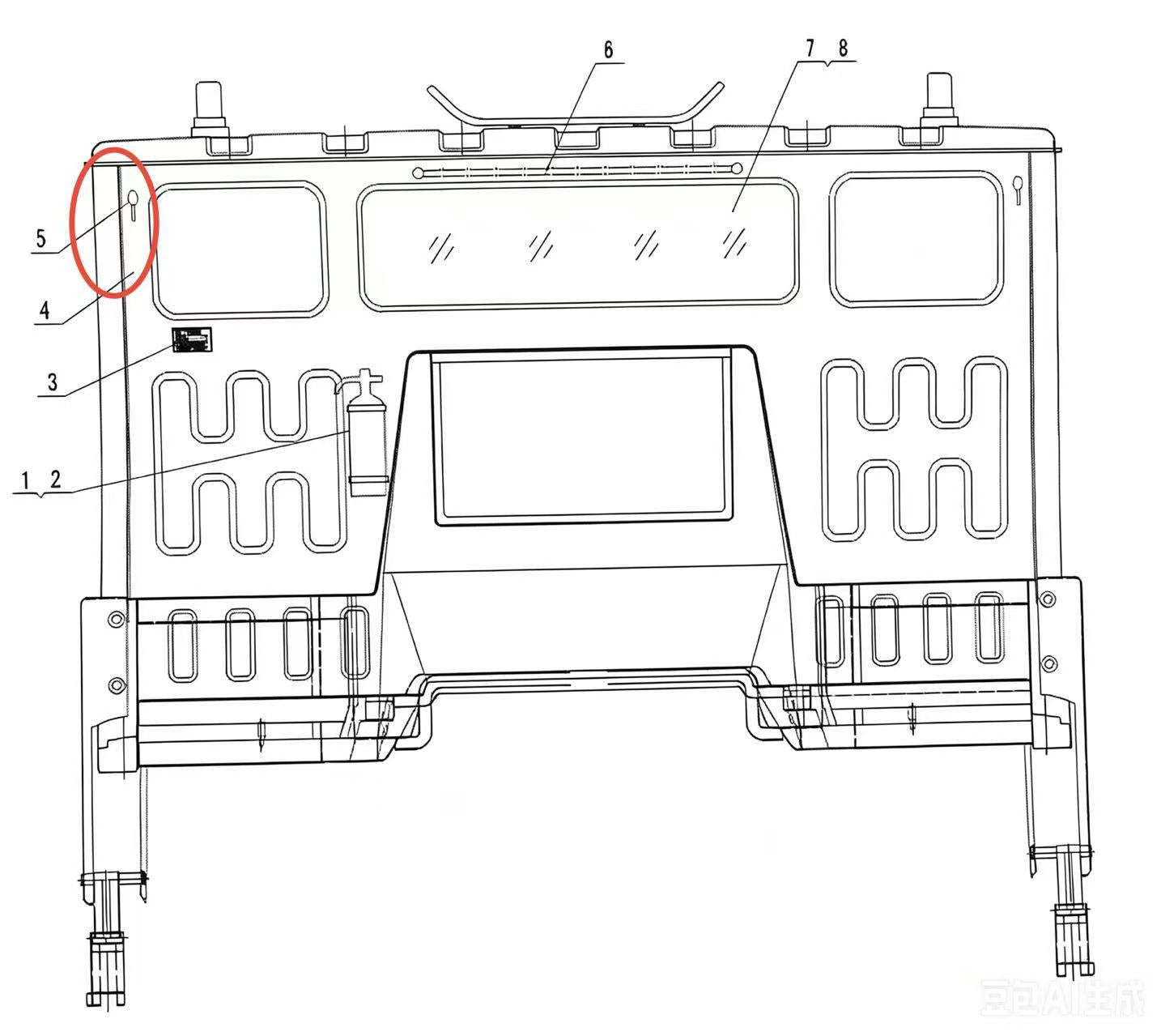 JZL1/56-02017 INNER DECORATION OF REAR BOARDING