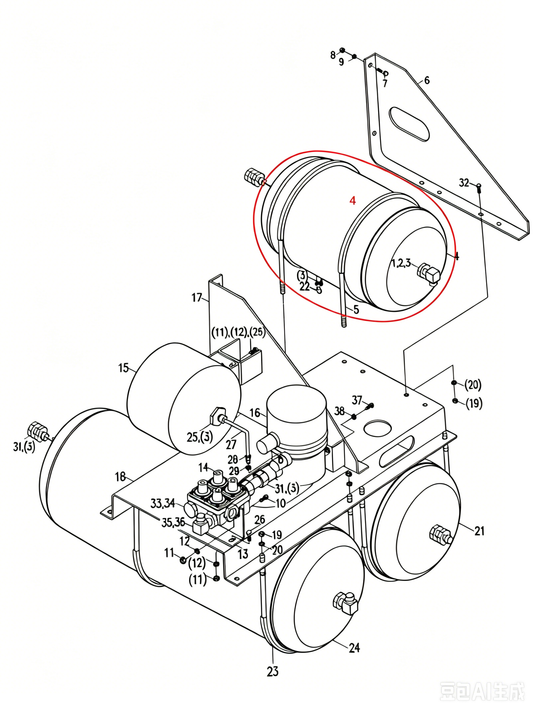 00676523500410000  AIR RESERVOIR ASSEMBLY