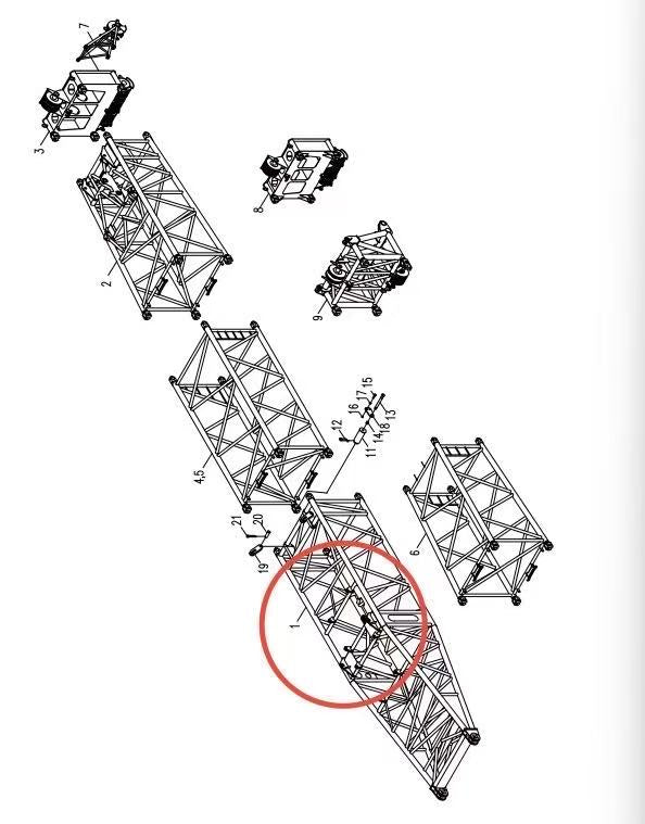 00662000100200000 ZOOMLION 500 TON CRAWLER CRANE | QUY500W WIND POWER CRAWLER CRANE-BOOM SYSTEM-BOOM BASE SECTION