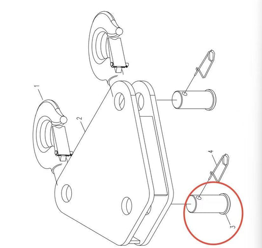 00664003500201041 ZOOMLION QUY500W CRAWLER CRANE -ROTATING PLATFORM SYSTEM-CYLINDER LIFTING ATTACHMENT ASSEMBLY-PIN